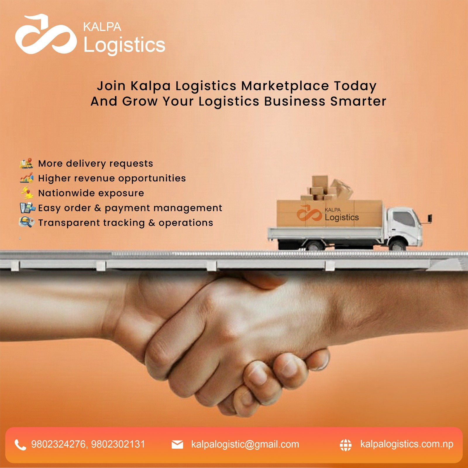 Kalpa Logistics is a digital logistics marketplace and service provider based in Nepal